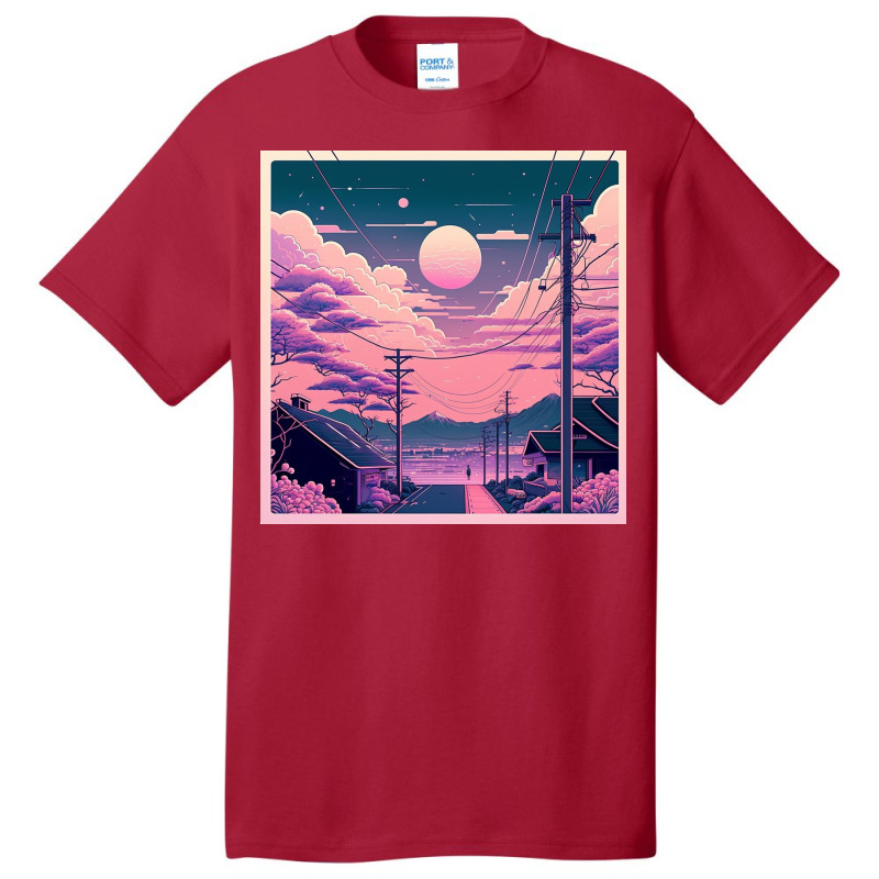 Aesthetic View On Sunset Sky Basic T-shirt by Haven Treasures | Artistshot