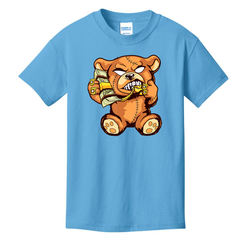 Money Calling Hip Hop Teddy Bear Gangster Rap Drip Basic Youth T-shirt | Artistshot