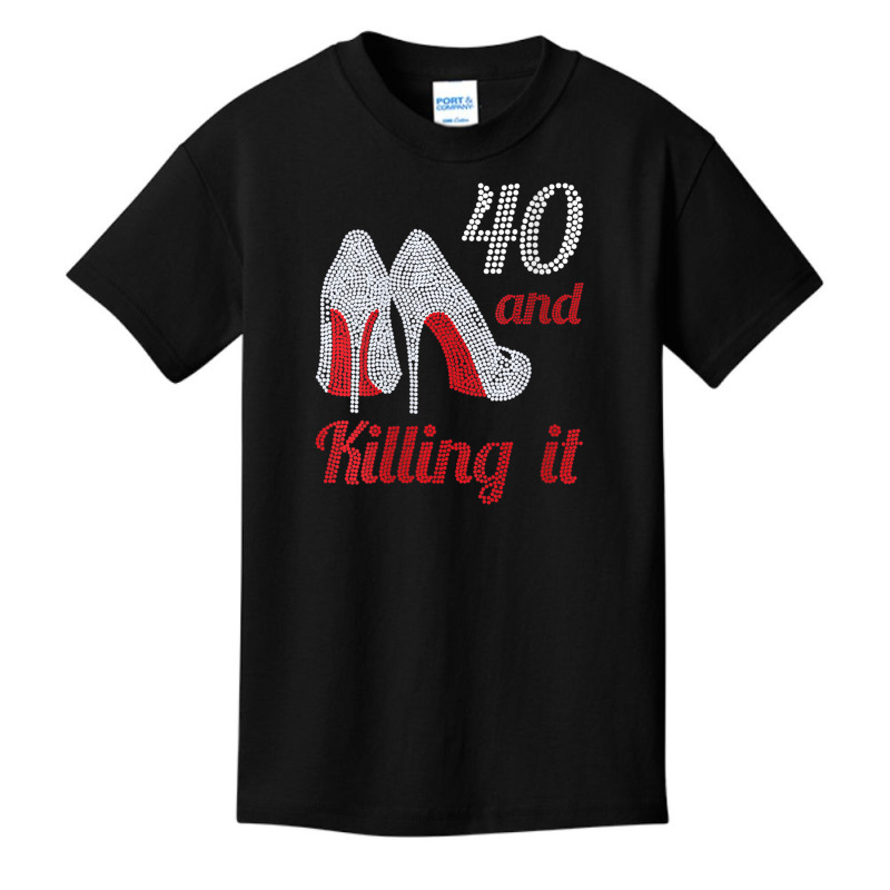 Womens 40 Year Old High Heel Rhinestone 1982 40th Basic Youth T-shirt by egolfkevas | Artistshot