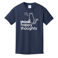 Think Happy Thoughts Cute Cat Basic Youth T-shirt | Artistshot