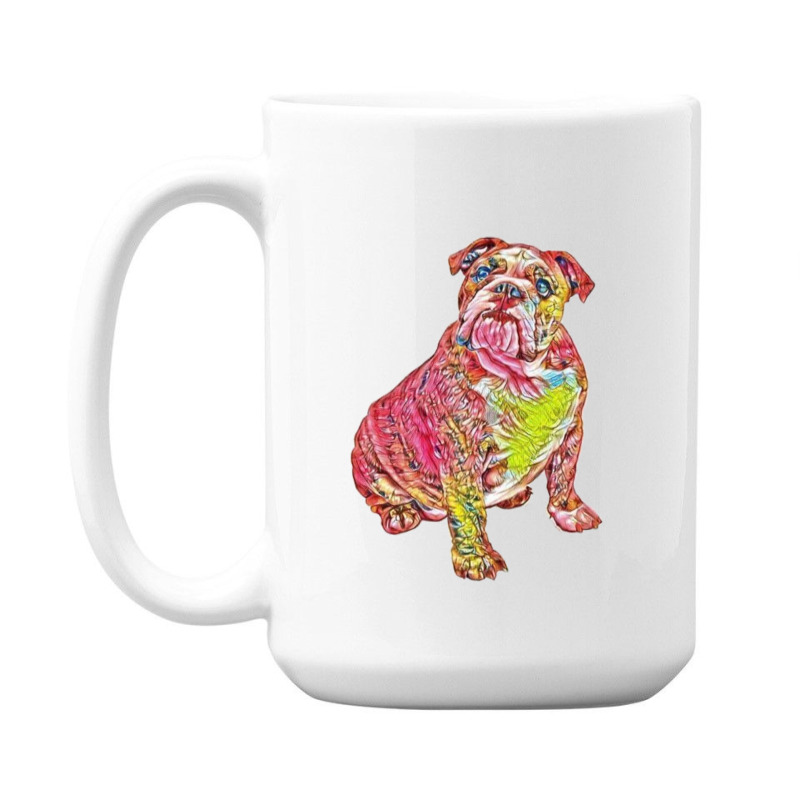 A Cute Bulldog Sitting And Lo 15 Oz Coffee Mug | Artistshot