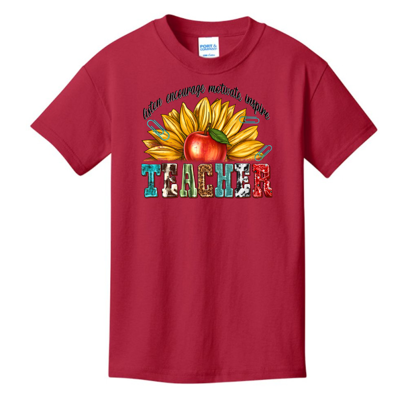 Teacher With Sunflower Basic Youth T-shirt by enoddigitalart@gmail.com | Artistshot