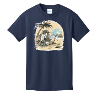 Samurai Chilling In Beach Basic Youth T-shirt | Artistshot