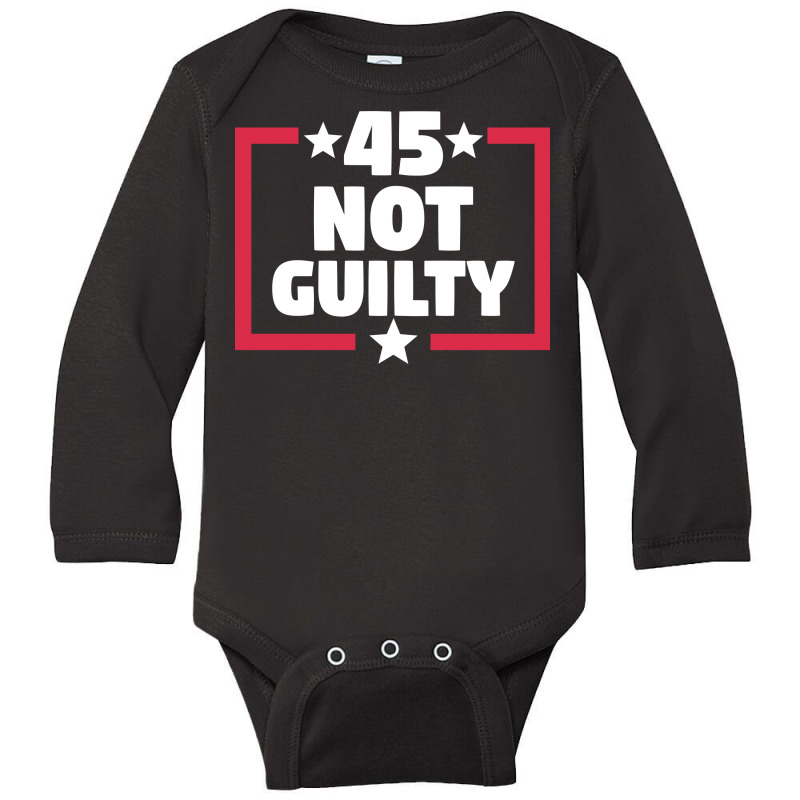 Trump Not Guilty - Pro Trump President 2024 Long Sleeve Baby Bodysuit | Artistshot