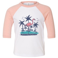 Chillin Flamingo On The Beach Toddler 3/4 Sleeve Tee | Artistshot