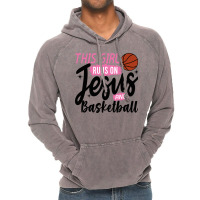 This Girl Runs On Jesus And Basketball Vintage Hoodie | Artistshot