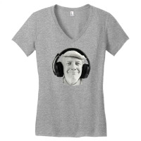 Smiling Trump Headphone Women's V-neck T-shirt | Artistshot