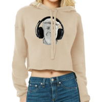 Smiling Trump Headphone Cropped Hoodie | Artistshot