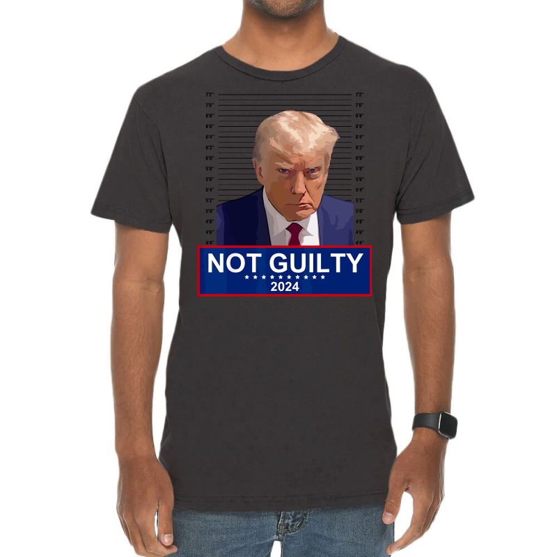 President Donald Trump Mugshot 2024 Not Guilty Vintage T-shirt | Artistshot