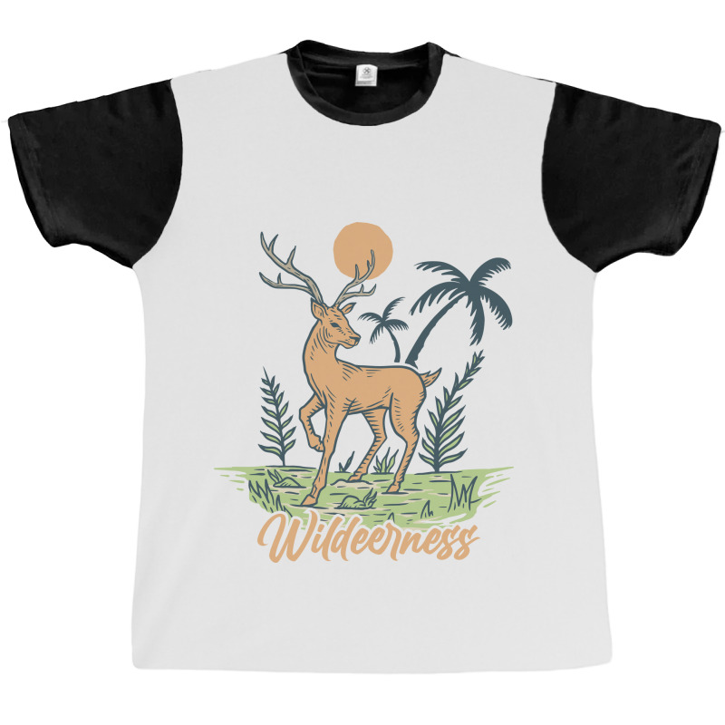 Wildeerness Wild Deer Graphic T-shirt by Mangustudio | Artistshot