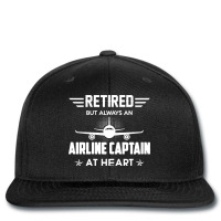 Retired But Always An Airline Captain At Heart Printed Hat | Artistshot