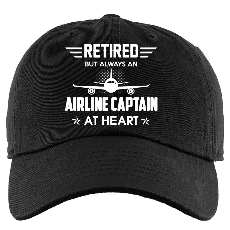 Retired But Always An Airline Captain At Heart Kids Cap | Artistshot