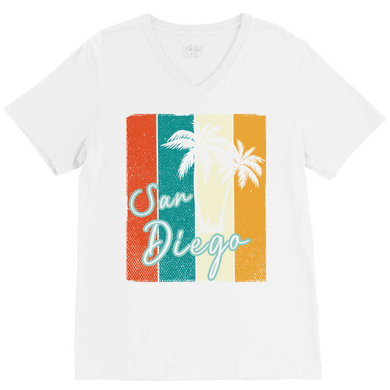 Retro San Diego California Vintage 70s V-neck Tee | Artistshot