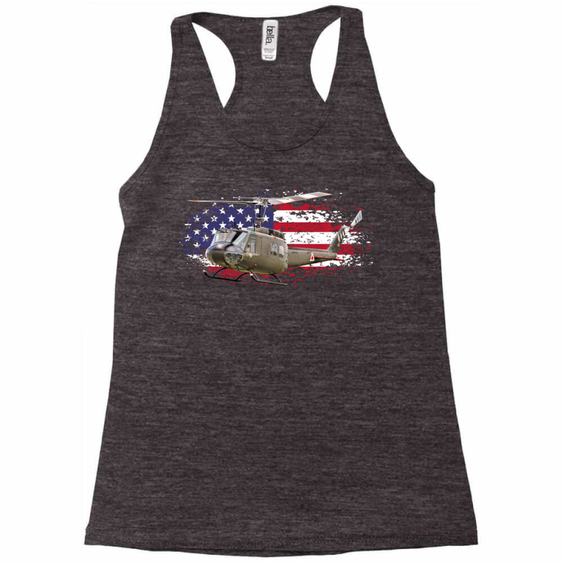 Uh 1 Huey Helicopter American Flag Usa Racerback Tank by declangreenwood | Artistshot