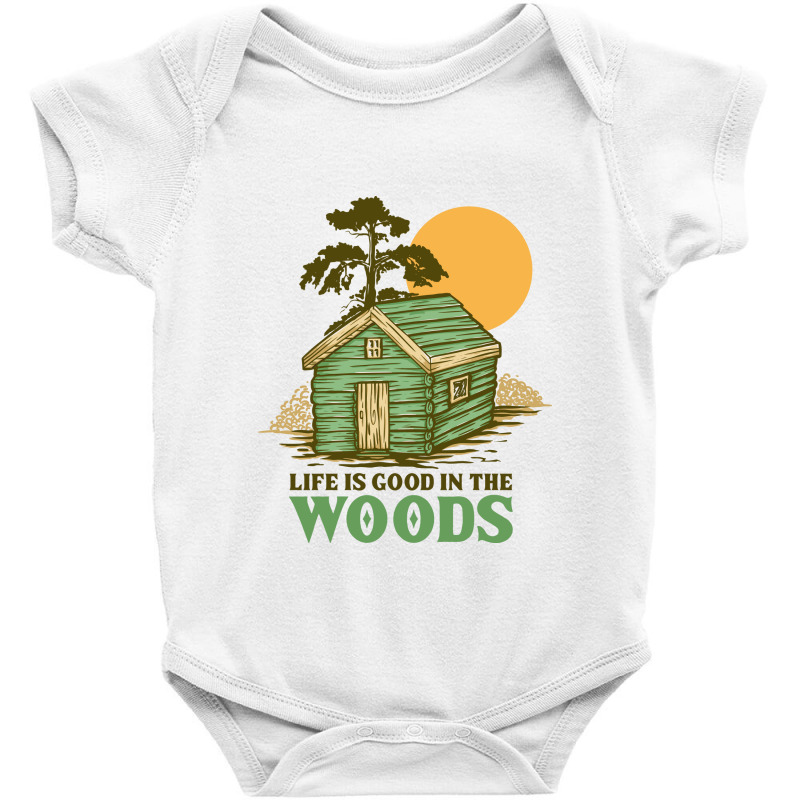 Life Is Good In The Woods Baby Bodysuit by Mangustudio | Artistshot