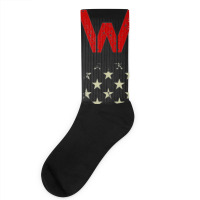 Wanted Donald Trump For President 2024 Usa Flag Socks | Artistshot