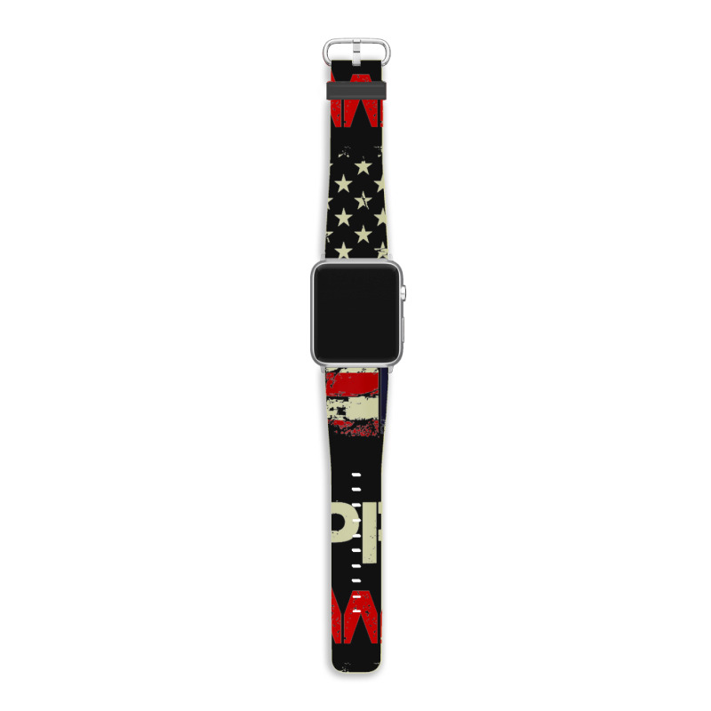 Wanted Donald Trump For President 2024 Usa Flag Apple Watch Band | Artistshot