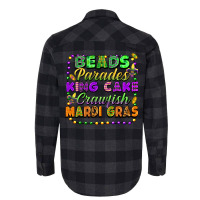 Beads Parades King Cake Crawfish Mardi Gras Flannel Shirt | Artistshot