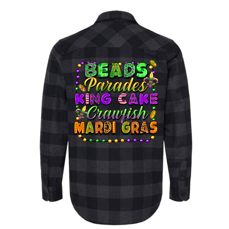 Beads Parades King Cake Crawfish Mardi Gras Flannel Shirt | Artistshot