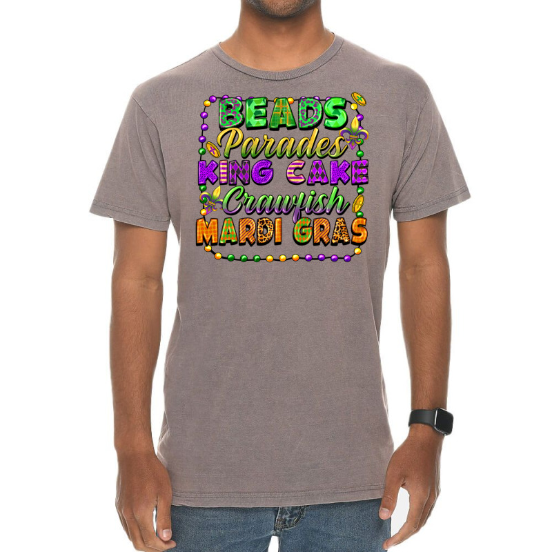 Beads Parades King Cake Crawfish Mardi Gras Vintage T-shirt | Artistshot