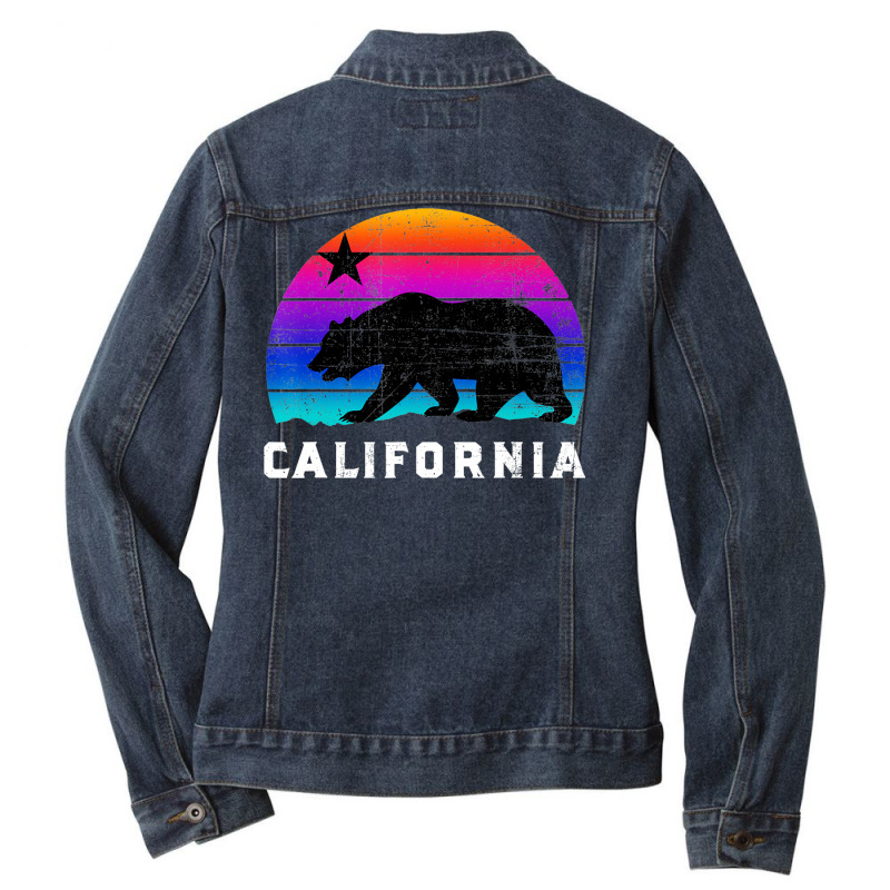 California State, California Bear, Love California Ladies Denim Jacket by time5803 | Artistshot