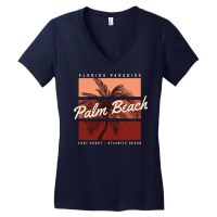 Florida Paradise Palm Beach, East Coast Of The Atl Women's V-neck T-shirt | Artistshot