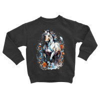 Aesthetic Horse Illustration Toddler Sweatshirt | Artistshot