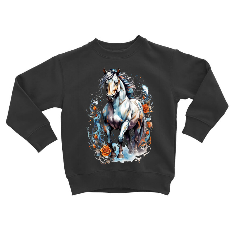 Aesthetic Horse Illustration Toddler Sweatshirt by Tsaqif Design | Artistshot