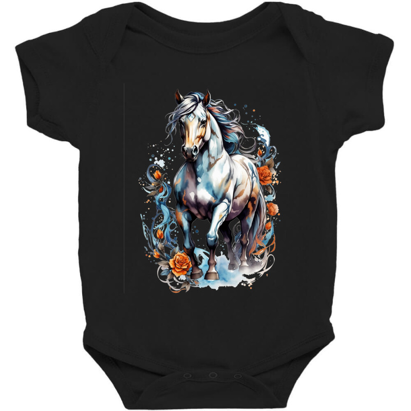 Aesthetic Horse Illustration Baby Bodysuit by Tsaqif Design | Artistshot