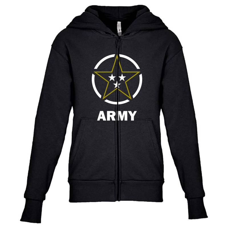 Army Vintage Art Youth Zipper Hoodie by Sanavlis Studios Company | Artistshot