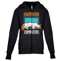 Cats And Computers Halloween Youth Zipper Hoodie | Artistshot