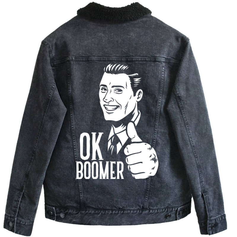 Ok Boomer Unisex Sherpa-lined Denim Jacket | Artistshot