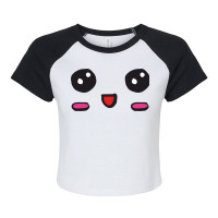 Kawaii Cute Little Happy Smile Raglan Crop Top | Artistshot