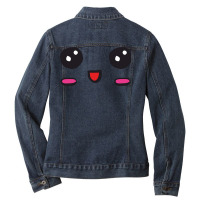 Kawaii Cute Little Happy Smile Ladies Denim Jacket | Artistshot