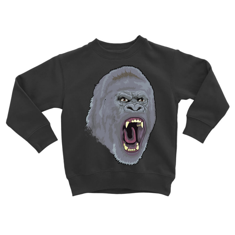 Angry Ape Gorilla Savage Wild Monkey Ape Silverbac Toddler Sweatshirt by Ziz | Artistshot