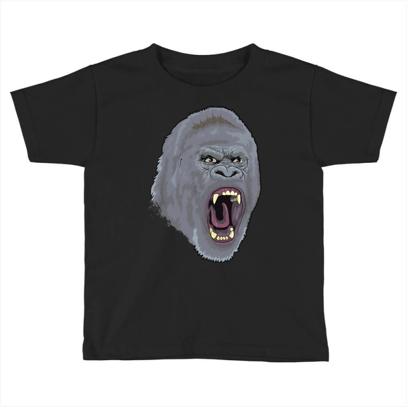 Angry Ape Gorilla Savage Wild Monkey Ape Silverbac Toddler T-shirt by Ziz | Artistshot