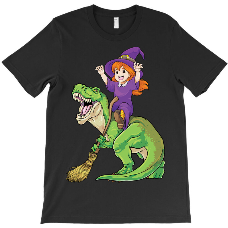 Witch Riding T Rex Dinosaur Spooky Halloween Costu T-shirt | Artistshot