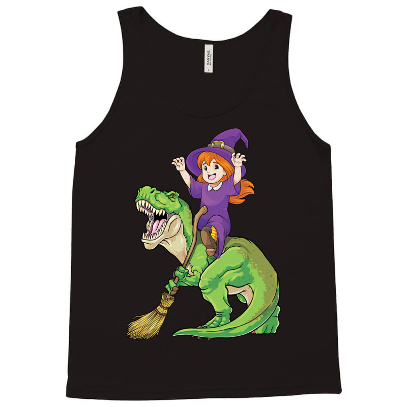 Witch Riding T Rex Dinosaur Spooky Halloween Costu Tank Top | Artistshot