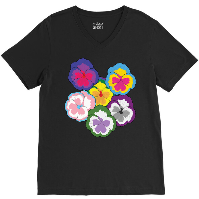 Sexual Pansies Lgbt Pride Pansy Flowers Equality R V-Neck Tee by Ziz | Artistshot