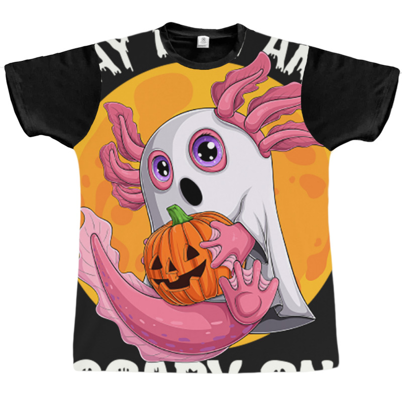 Say Boo And Scary On Axoltol Ghost Halloween Costu Graphic T-shirt | Artistshot