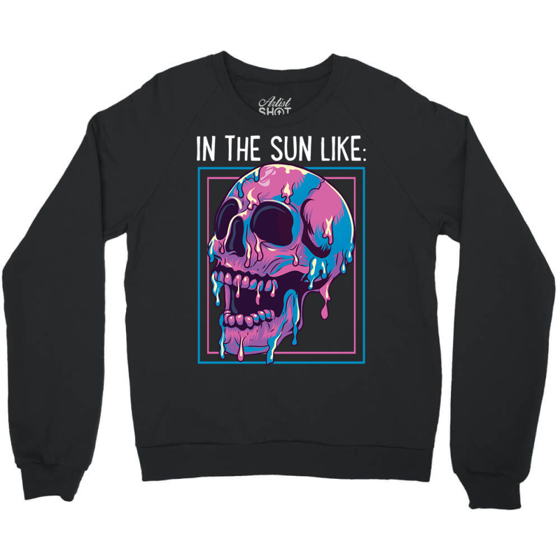 Pastel Goth Melting Skull In The Sun Like Aestheti Crewneck Sweatshirt by Ziz | Artistshot