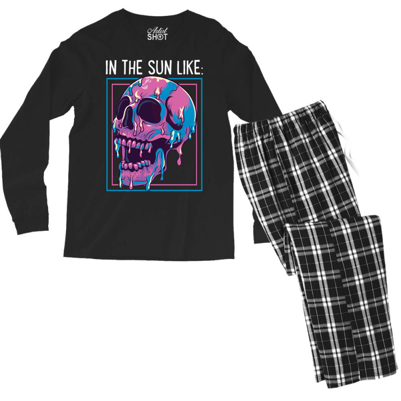 Pastel Goth Melting Skull In The Sun Like Aestheti Men's Long Sleeve Pajama Set by Ziz | Artistshot