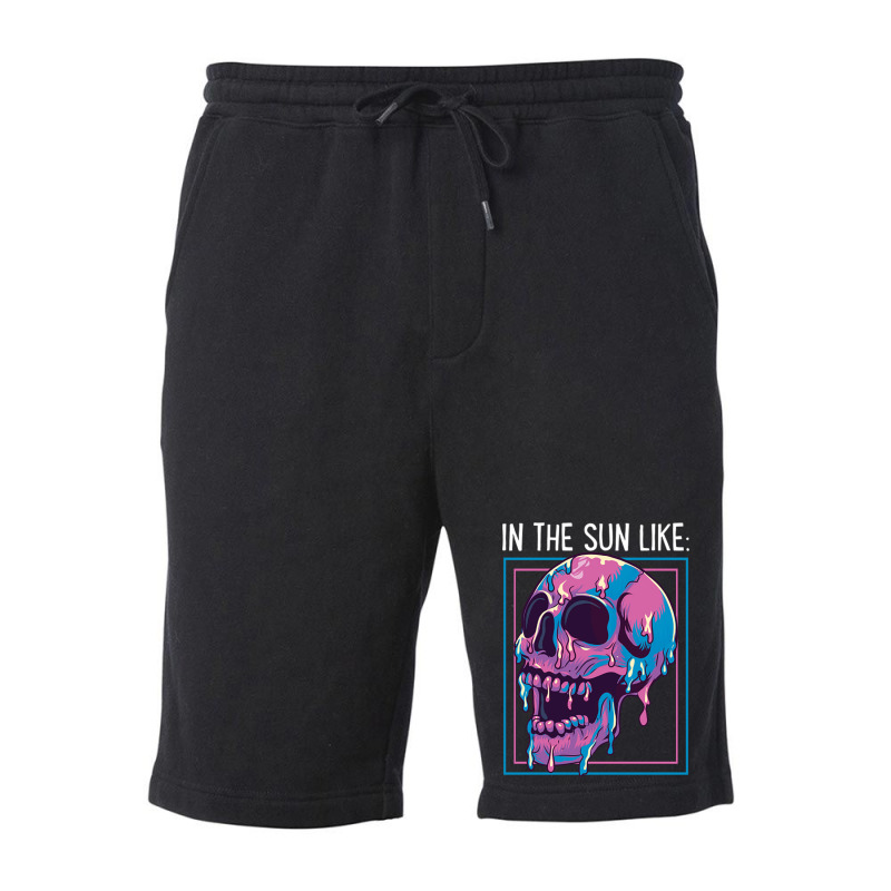 Pastel Goth Melting Skull In The Sun Like Aestheti Fleece Short by Ziz | Artistshot