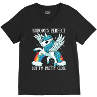 Nobody Is Perfect Magical Unicorn Rainbow Kawaii A V-neck Tee | Artistshot