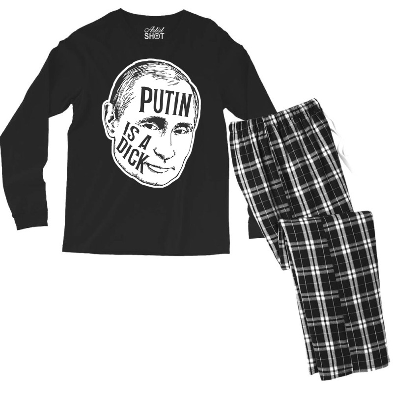 Putin Is A Dick (bw) Men's Long Sleeve Pajama Set | Artistshot