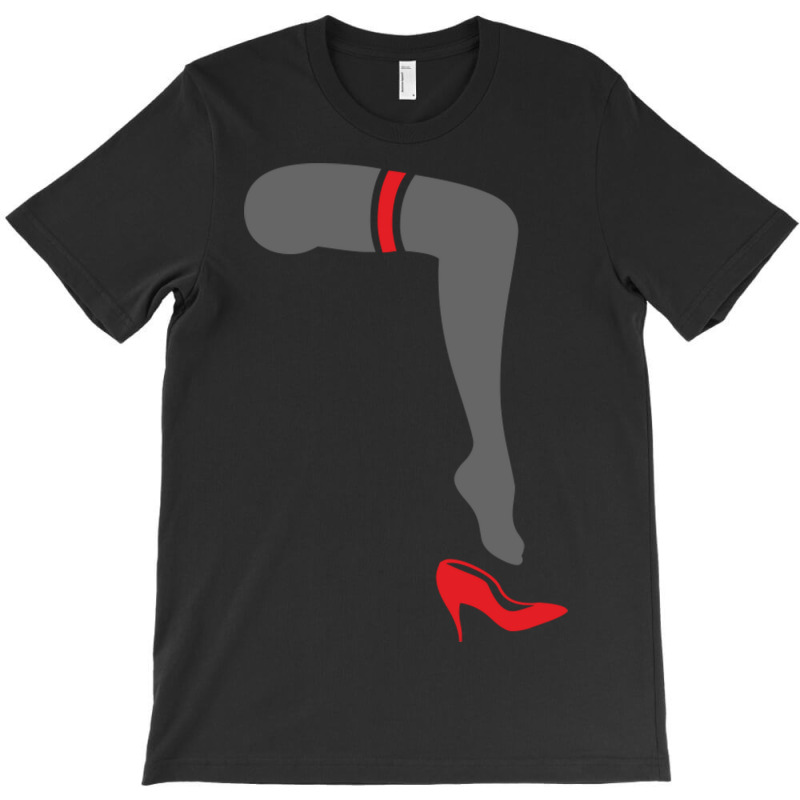 Lingerie Pantyhose Legs With Red Band And Stiletto T-Shirt by NovianArt | Artistshot