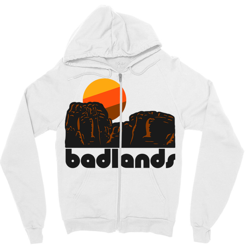 Retro Badlands ))(( Tourist Souvenir National Park Zipper Hoodie | Artistshot