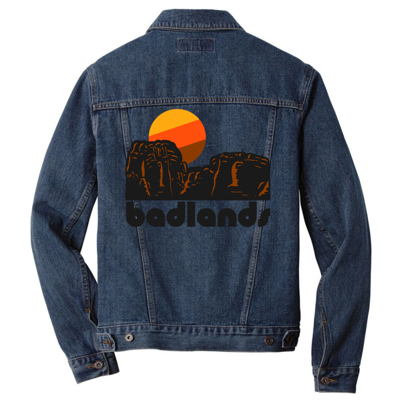 Retro Badlands ))(( Tourist Souvenir National Park Men Denim Jacket | Artistshot