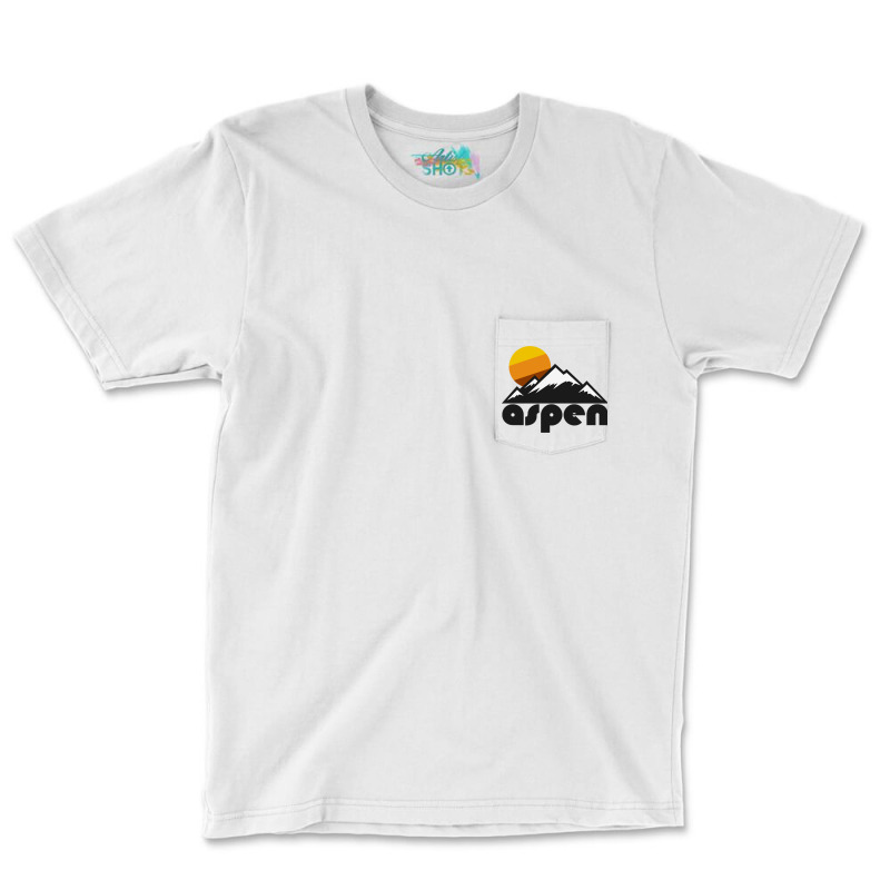 Retro Aspen ))(( Tourist Souvenir Travel Design Pocket T-shirt | Artistshot