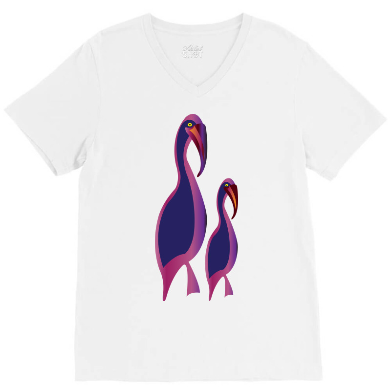 Pelican V-Neck Tee by Nur aziz | Artistshot